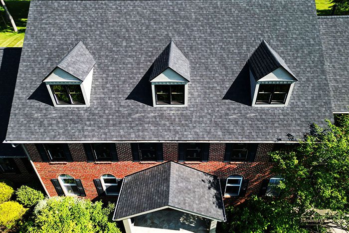 Owens Corning new shingle roof, color"onyx black". Landmark Roofing Fort Wayne.