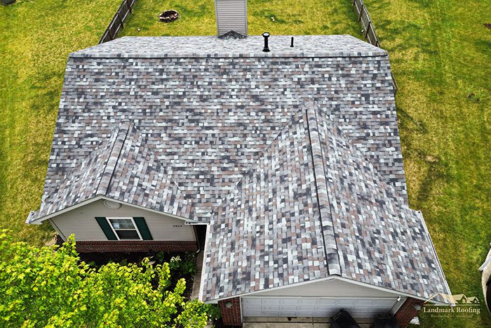 Shingle Roof Owens Corning color Storm Cloud, by Landmark Roofing. Fort Wayne Indiana